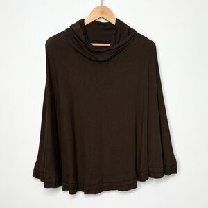 J. Crew Brown Cowl Neck Poncho XS